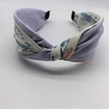 Eleganter Farbblock-Haarreif in Lavendel und gemustertem Stoff für Damen-Haarschmuck - Lila