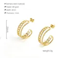 Vintage 18K vergoldete Edelstahl Doppel-Creolen für Damen im modischen Retro-Design - Doppelschichtiges Ringdesign (ZE123G) / Gold