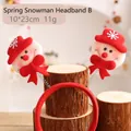 Christmas snowman headband with spring design and red hat for holiday party hair accessory - Spring Snowman B