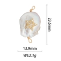 Pendente perla barocca con stella dorata e zircone, 23,6mm x 13,9mm per creazione gioielli - DZ-1377 Stella Zirconia Trasparente