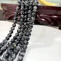 Polished 8mm black and white natural snowflake stone beads for DIY jewelry making - Optimized Alabaster 55 / 6mm / Approx 63pcs