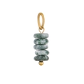 Detail of ice cream style jewelry pendant with green stone beads and golden metal loop - ZP44827B3 / Sparkling Green