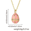 Pink egg-shaped pendant in 18K gold plated copper with micro-set cubic zirconia - Pendant + Stainless Steel Lip Chain 45+5CM / Pink