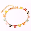 Detail of gold chain bracelet featuring colorful butterfly charms and lobster clasp - Multicolor Bracelet 4