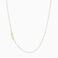 Minimalist golden stainless steel necklace featuring a unique asymmetric U-letter pendant - Letter U