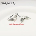 Vintage silver heart wing charms 24x10mm for DIY jewelry making and bracelet beads - 13#