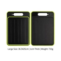 Double-sided defrosting cutting board with green anti-slip edges and built-in sharpener - Large / Black Green