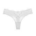Perizoma sexy in pizzo floreale bianco da donna con dettagli in rete e vita bassa - M / Bianco