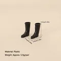 Miniature black plastic rain boots doll accessories for Christmas DIY scene decor - No.82 - 3.6cm Black Plastic Rain Boots