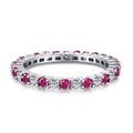 S925 sterling zilveren eternity ring met roze en witte zirkonia stenen - US 6 / Roze