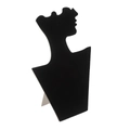 Elegant black velvet profile portrait silhouette necklace display stand rack - Black Velvet