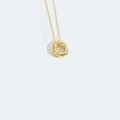 Golden necklace with letter O pendant featuring inlaid white pearls on a slim metal chain - Letter O