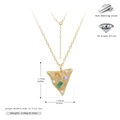 Dimensions détaillées du collier en argent S925 doré avec pendentif triangle en zircon - Argent 925 / Argent 925 plaqué or jaune