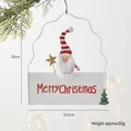 Christmas Santa Claus metal welcome sign with red Merry Christmas text and star detail - White Gnome Plaque / White