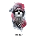 Waterproof temporary tattoo sticker with red and black abstract portrait design model TH-297 - Th-297 / 210*148mm