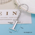 Polished silver alloy letter I keychain with 35mm pendant height and 11g weight - Letter-I
