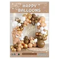 Kit ghirlanda di palloncini orsetto retrò in toni marrone e crema per decorazioni di compleanno - Stile 6