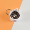 Miniature mixed grain congee bowl keychain with a realistic black rice texture finish - Barrel Diameter 4cm / Black Rice Sago Dew