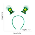 Cerchietto San Patrizio con mini cappelli verdi e trifoglio, misura di 24 cm - Cappello a cilindro pizzo