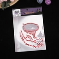 Halloween face gems in red and pink crystals with a decorative spooky mask layout - Red Heart