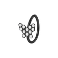 Black stainless steel nose ring with butterfly charm set with clear crystals - 0.8x8mm / Black - White Rhinestone Butterfly
