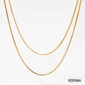 Collana a doppia catena a serpente in acciaio inossidabile placcato oro PVD minimalista - Doppio Strato Oro (KDD966)