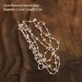 Garland of transparent multifaceted diamond-cut beads for wedding decoration 2.7m length - Transparent Diamond Bead String