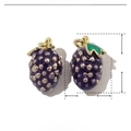Detailed technical diagram showing dimensions of purple enamel grape fruit pendant - Purple Grapes (VH552)