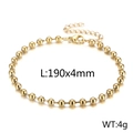 Minimalist 4mm gold hollow bead bracelet in stainless steel with 190mm chain length - 4mm Gold Color (KB166901-Z)