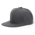 Casquette snapback gris foncé à visière plate avec structure à six panneaux en coton sergé - Gris clair