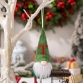 Christmas gnome plush with green knitted hat and red embroidered letter T on white branch - Letter T Style
