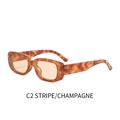 Gafas de sol retro de montura cuadrada en carey ámbar con lentes de color champán - Montura Carey Lentes Champaña