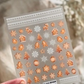 Christmas nail stickers TS-4209 with gingerbread man and snowflake patterns - Gingerbread Cookie 5D New Relief (TS-4209)