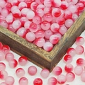 Macro shot of 8mm red and white gradient glass beads for DIY jewelry making - 10mm / N6# Bright Red (10MM)