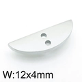 Pendentif demi-lune en acier inoxydable argenté, 12x4mm pour création de colliers - 12*4mm(KLJ3839-Z)