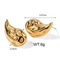 18K gold plated stainless steel teardrop earrings with hammered texture and 6g weight - Small Gold