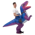 Adult inflatable purple dinosaur costume for party performance with vivid riding design - Cycling The Swift Dragon Purple / One Size