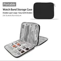 Double-layer grey Apple Watch strap travel organizer bag with mesh pockets and elastic straps - Double Layer Black (26.5x21x4cm)