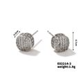 Detalle de pendientes cuadrados plateados con circonitas engastadas de 0.5x0.7cm - Plateado (E02214-2)