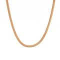Collar de cadena de serpiente plana de 3mm en acero inoxidable chapado en oro - 40cm+5cm / Dorado