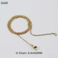 Close-up of golden O-chain necklace 0.4x450mm with lobster clasp for DIY jewelry making - Gold (0.4x45cm)