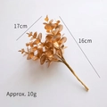 Artificial golden eucalyptus leaf stem for Christmas decor, size 17x16cm, weight 10g - Gold Eucalyptus Leaf
