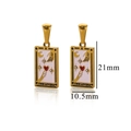 Golden Lovers Tarot earrings with pink enamel inlay and zircon crystal charms - Pink Lovers-Style D