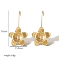 Gold Flower Pearl Ear Hooks (TE6404-G)