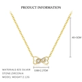 Gold s925 silver necklace with infinity heart pendant and zirconia stones measurement - Necklace / Gold