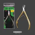 Professional gold handle cuticle nipper with ultra sharp stainless steel blades - High Quality D2022 Cuticle Nipper Gold