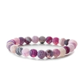 Bracciale in agata venata di drago con pietre colorate satinate e trama invecchiata - Viola