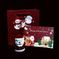 Set regalo gioielli di Natale con scatola Babbo Natale rossa, borsa e biglietto - Scatola Babbo Natale (Set Borsa Bordeaux)