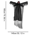 Black Reaper Halloween decoration with red glowing eyes measuring 180cm by 140cm - Large Wing Moving Ghost (PH-43)