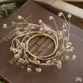 Goldener Drahtkranz mit Kristallperlen, 6cm Durchmesser, Vintage-Weihnachtsdekoration - Innendurchmesser 6cm/29g / 6CM Gold Kranz